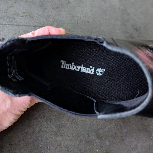 Timberland Black Patent Mayliss Chelsea Ankle Boots size 9.5 - Picture 4 of 8